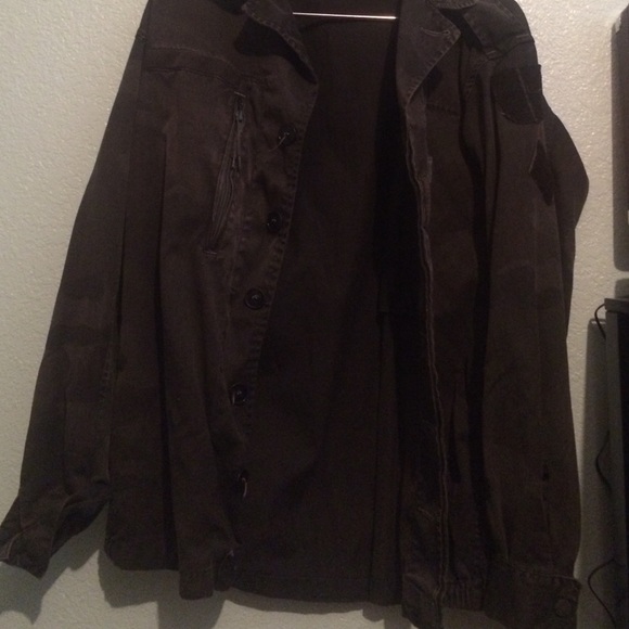 Brandy Melville army print bomber jacket