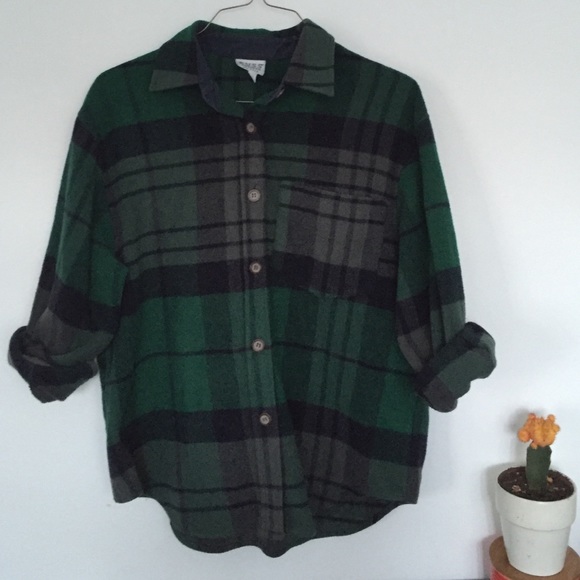 Oversized green flannel