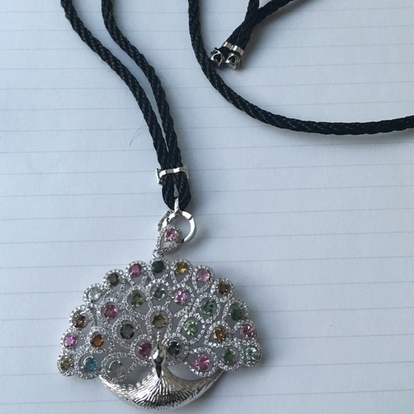 Tourmaline peacock necklace