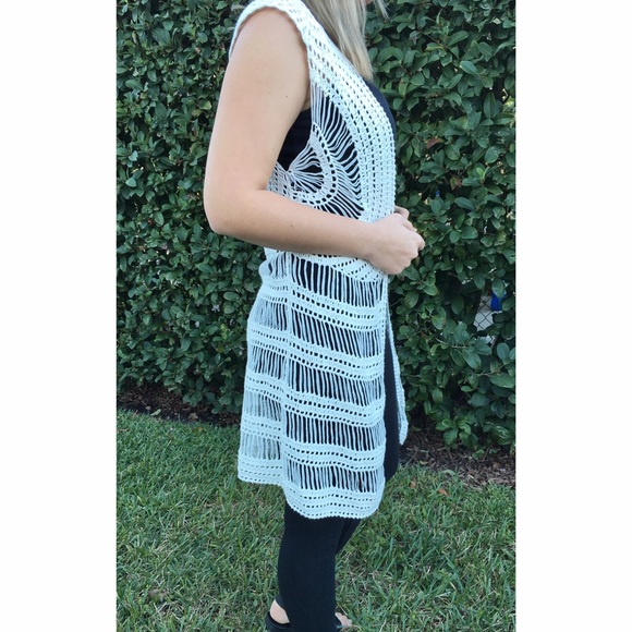 Jackets & Coats White Crochet Vest Ankle Length Poshmark