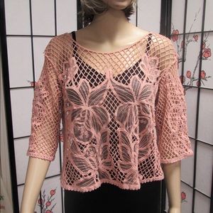 Pink/peach crochet top