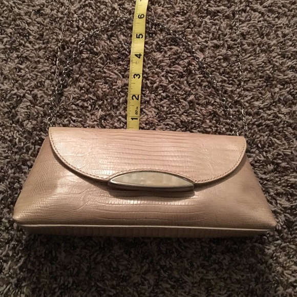 SOLD!! Ann Taylor leather bag wallet tan clutch.