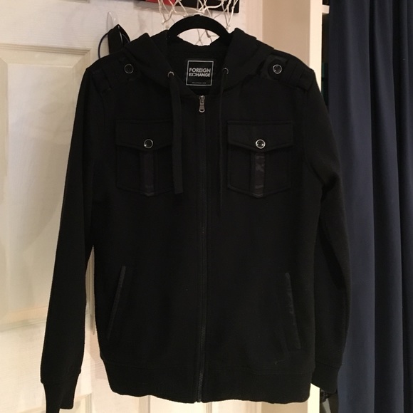 Black Foreign Exchange zipper jacket