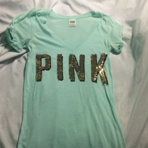 SOLD!!! Victoria's Secret pink, blue v-neck