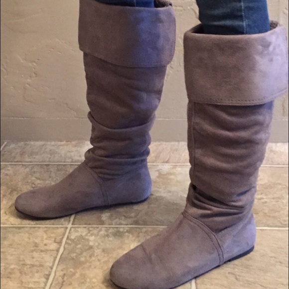 Tall gray boots