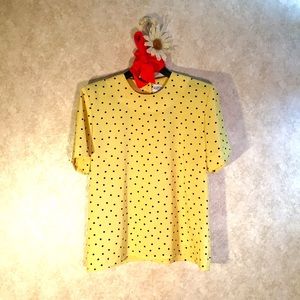 Vintage Yellow Polka Dot Blouse