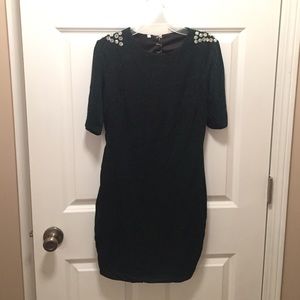 L Open Back Green Dress
