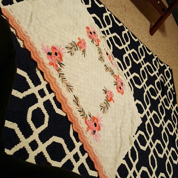 Anthro floral poncho