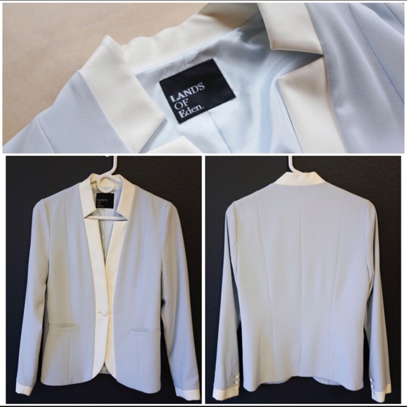 Leather trimmed silk blazer [bought in JP🇯🇵] - Picture 2 of 3