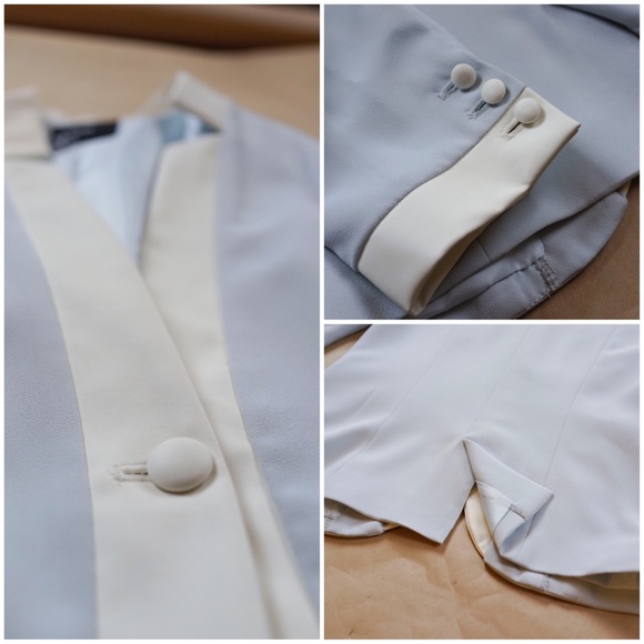 Leather trimmed silk blazer [bought in JP🇯🇵] - Picture 3 of 3