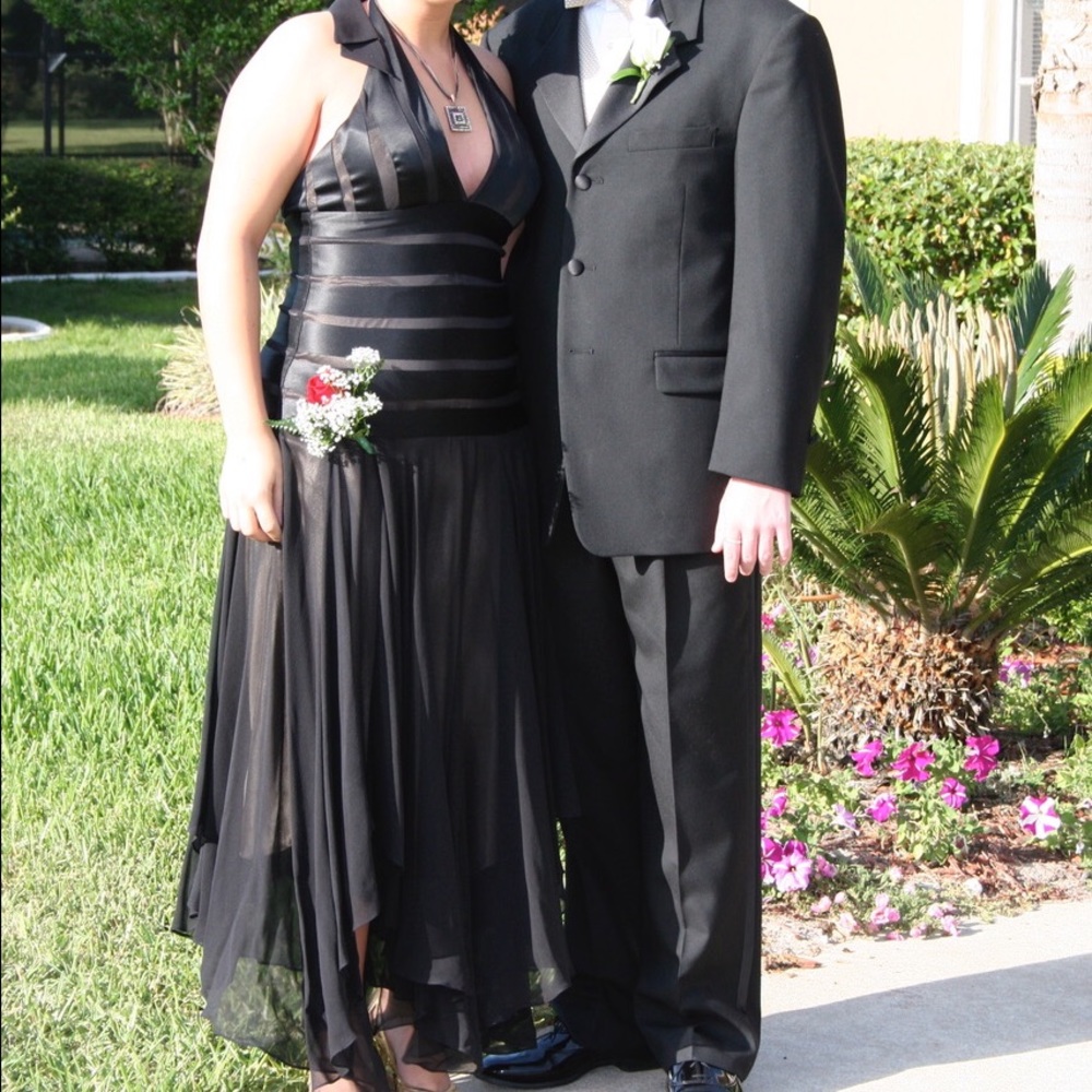 BCBG Max Azria black halter gown, size 10.