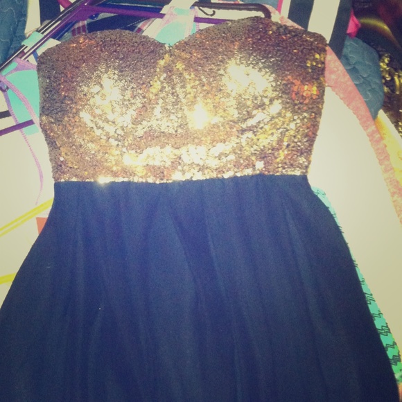 Black and Gold Cocktail Dress