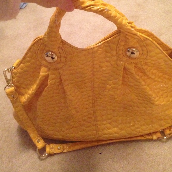 Large yellow bucket bag