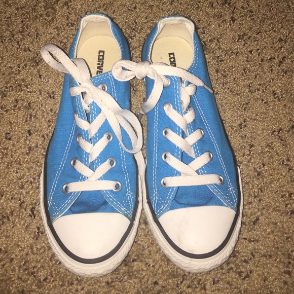 Bright blue Converse.