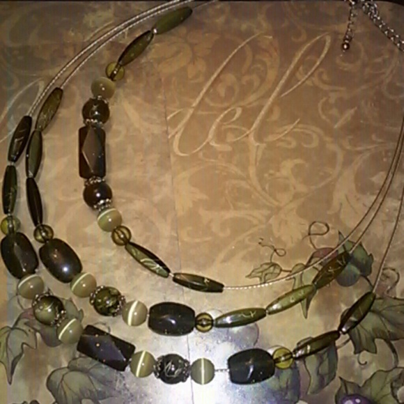 3 Row Statement Necklace - Picture 2 of 3