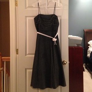 Black polka dot dress