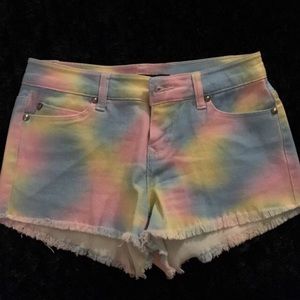 Tie dye shorts.