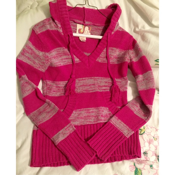 Pink and gray sweater hoodie