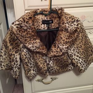 Cheetah Fur Cropped Jacket
