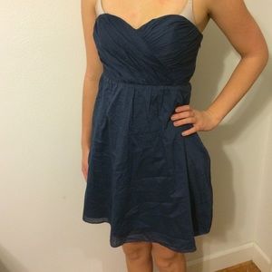 Blue strapless dress