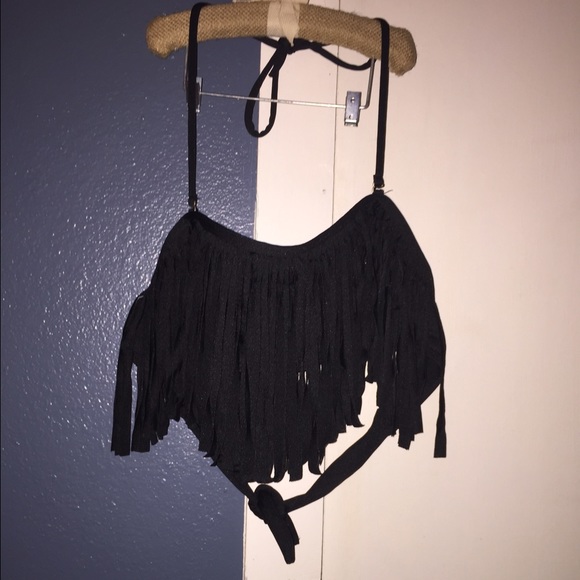 ARDENE swim black fringe bikini