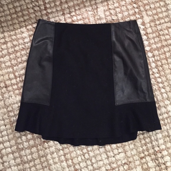 Madewell leather and wool skirt - Picture 1 of 1
