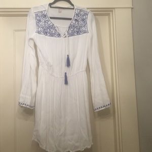 White blue tassel dress sz large