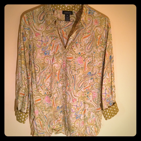 Green Paisley print top