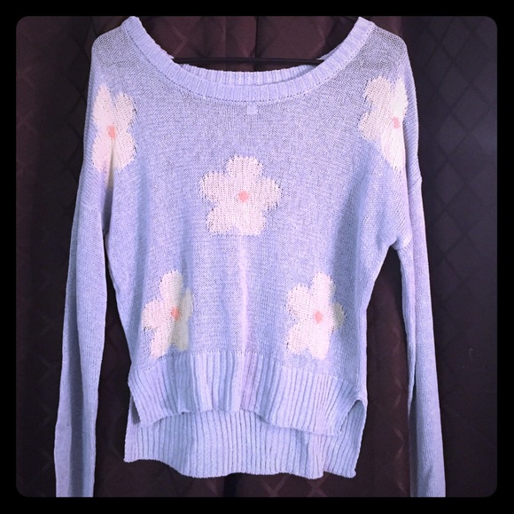 Light Blue Flower Sweater