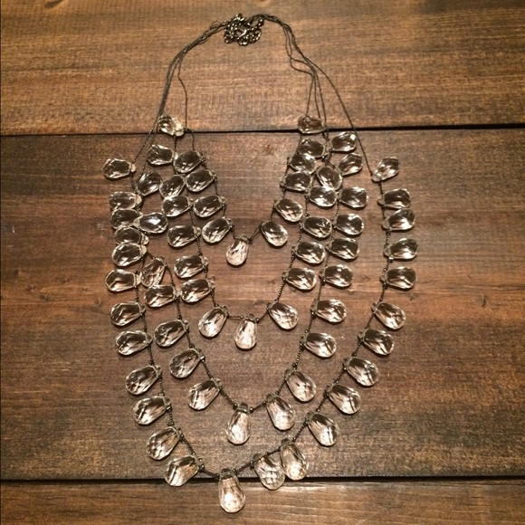 Chunky Statement Necklace with Glass Drops