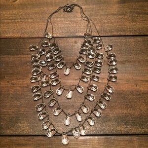 Chunky Statement Necklace with Glass Drops