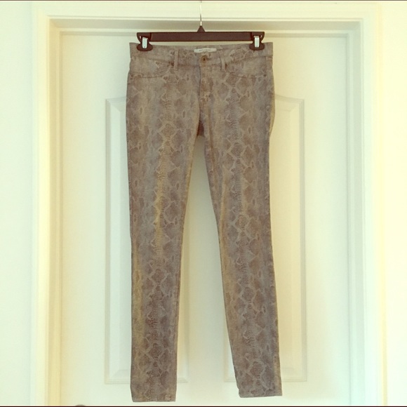 Rich & Skinny neutral snake print skinny jeans