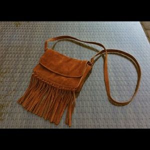 Real leather suede fringe purse ! Never used .