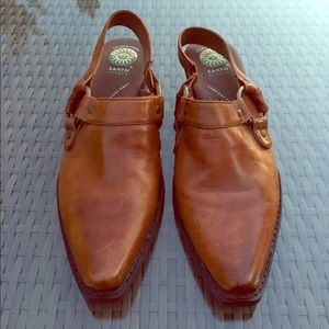 Leather harness sling backs size 8
