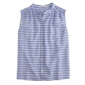 J.CREW stripe sleeveless top in hydrangea
