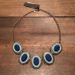 J. Crew Blue Gem Statement Necklace