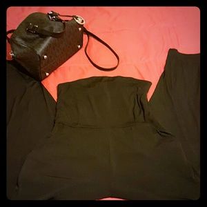 One piece strapless jumpsuit