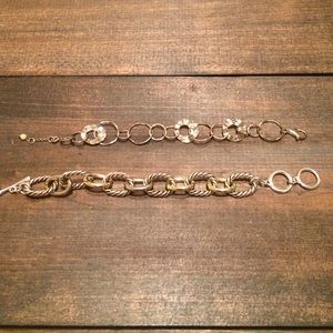 Gold and Silver Linked Bracelets