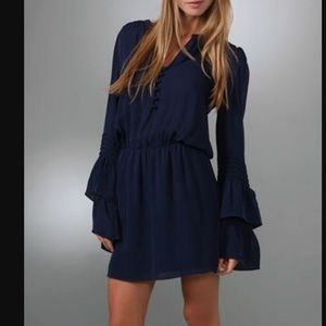 Parker double flare sleeve navy dress