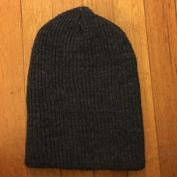 Grey Knit Beanie Hat