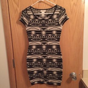 NEW Sweater Dress - cream and black - one size