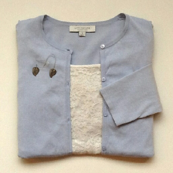 Ann Taylor Factory Light Blue Cardigan