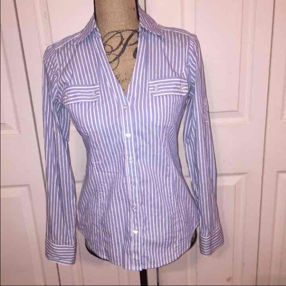 NWOT Express Fitted Button Down Shirt - Picture 1 of 2