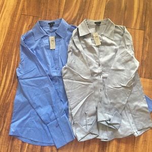 NWT Ann Taylor collared long sleeve work shirts