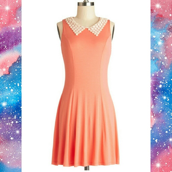 ModCloth- Ring the Bellini Dress- NWOT- Size Large