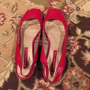 Bandolino Peep Toe Patent Leather Flats