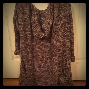 Purple scattered long sweater