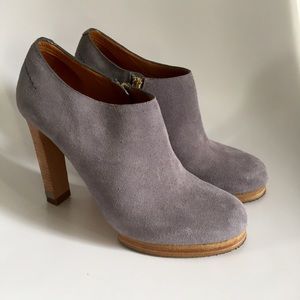 gray blue suede Chloe booties