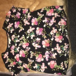 floral crop top shirt