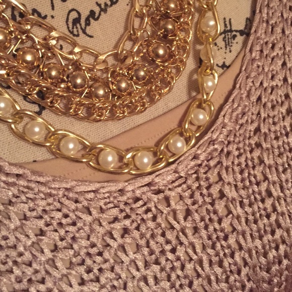 ✨NWT Elegant!! Champagne Satiny Sweater Lined MINT - Picture 2 of 4